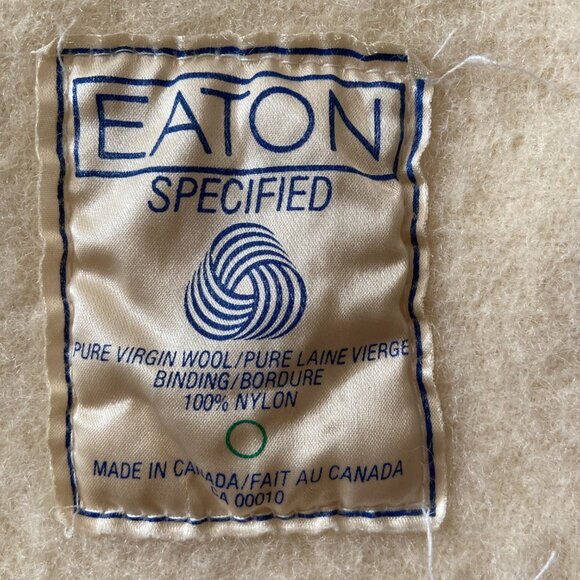 Pure Virgin Wool Blanket Eaton Cream Vintage - Picture 2 of 7